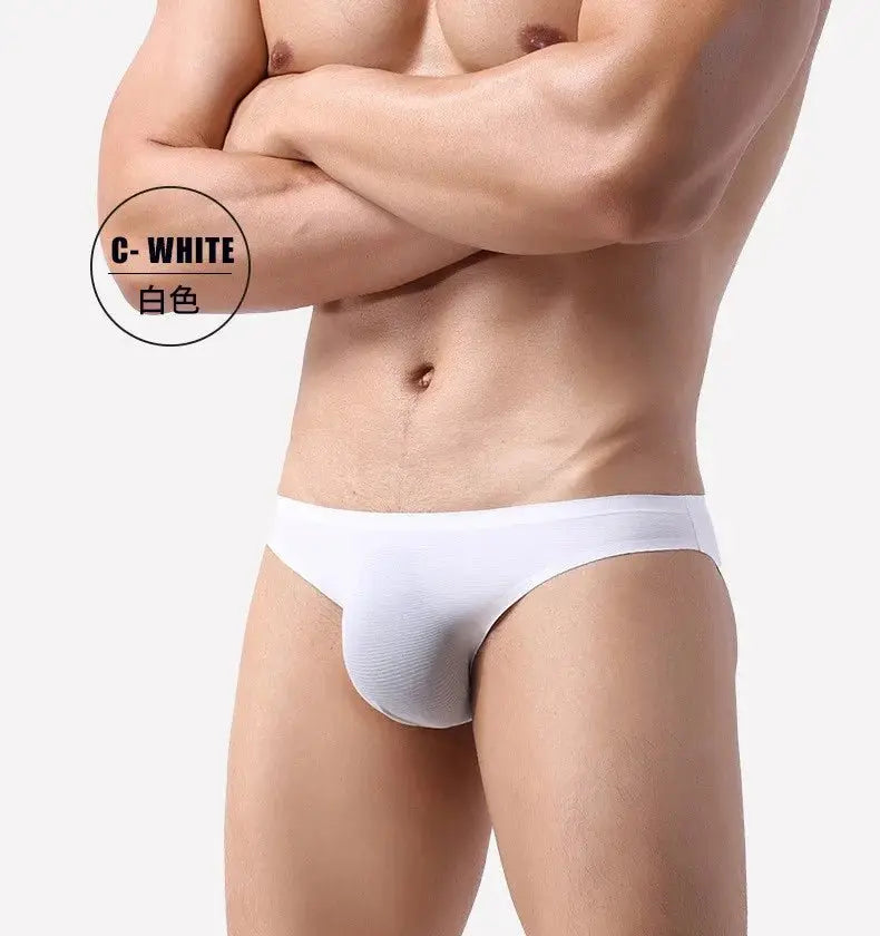 Ice Silk Traceless Low - Waist Briefs - WOWihte