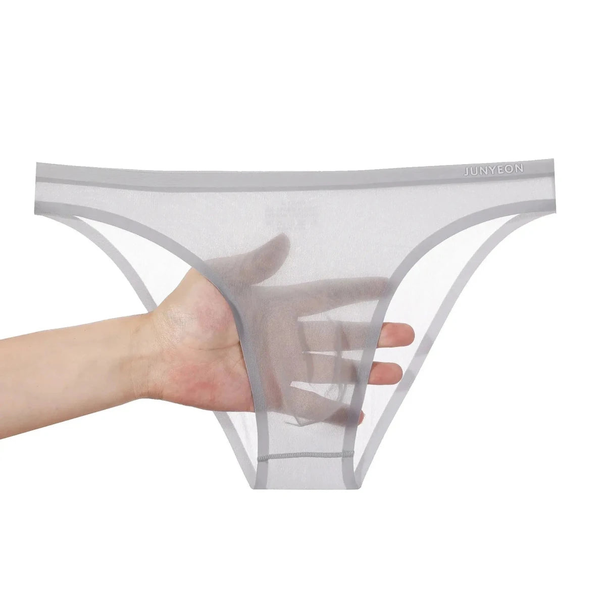 Ice Silk Transparent Triangle Briefs - WOWihte