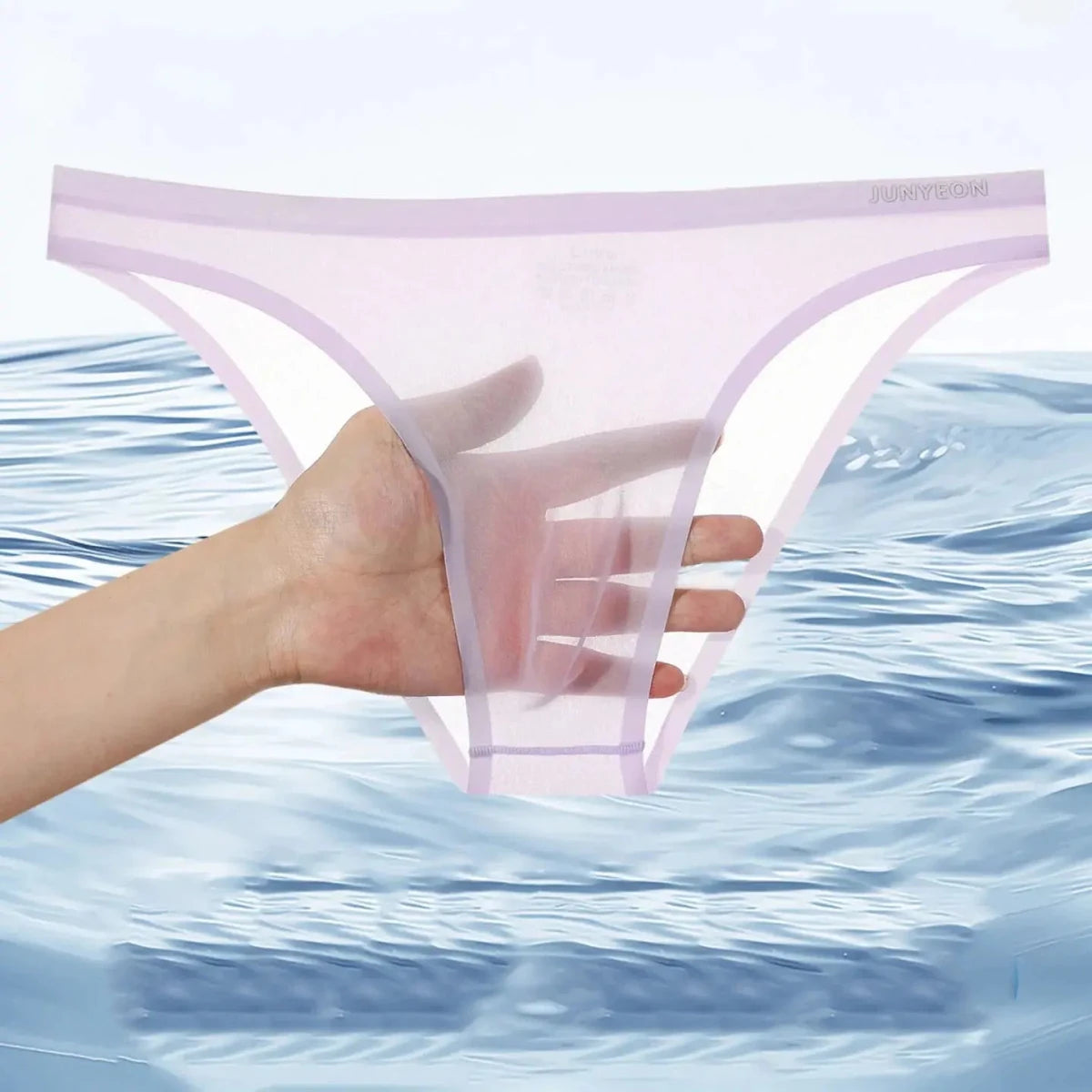 Ice Silk Transparent Triangle Briefs - WOWihte