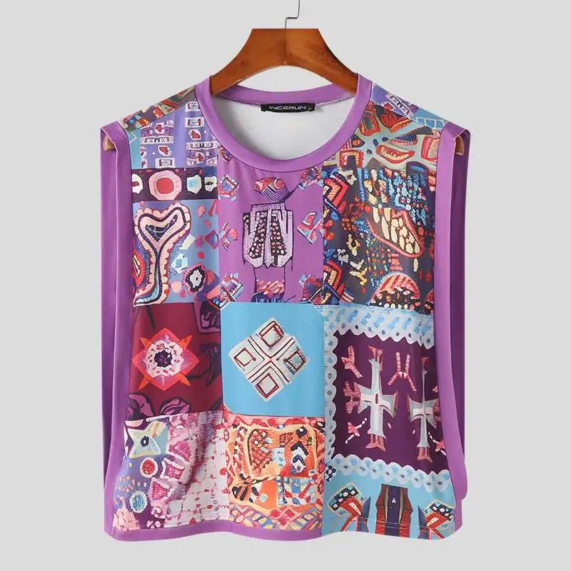 INCERUN Men's Casual Printed Tank - WOWihte