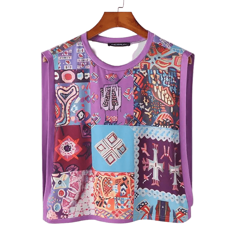 INCERUN Men's Casual Printed Tank - WOWihte