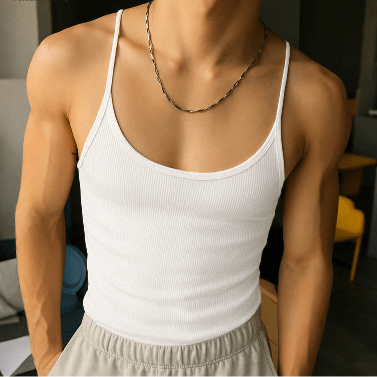 INCERUN Men's Slim Knit Tank - WOWihte