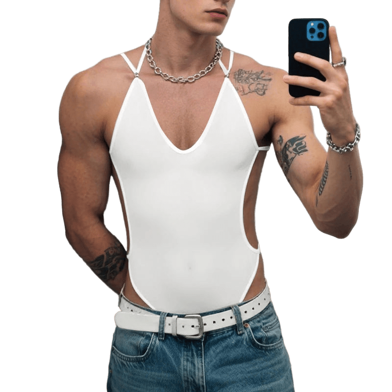 INCERUN Sexy Mesh Bodysuit Romper - WOWihte