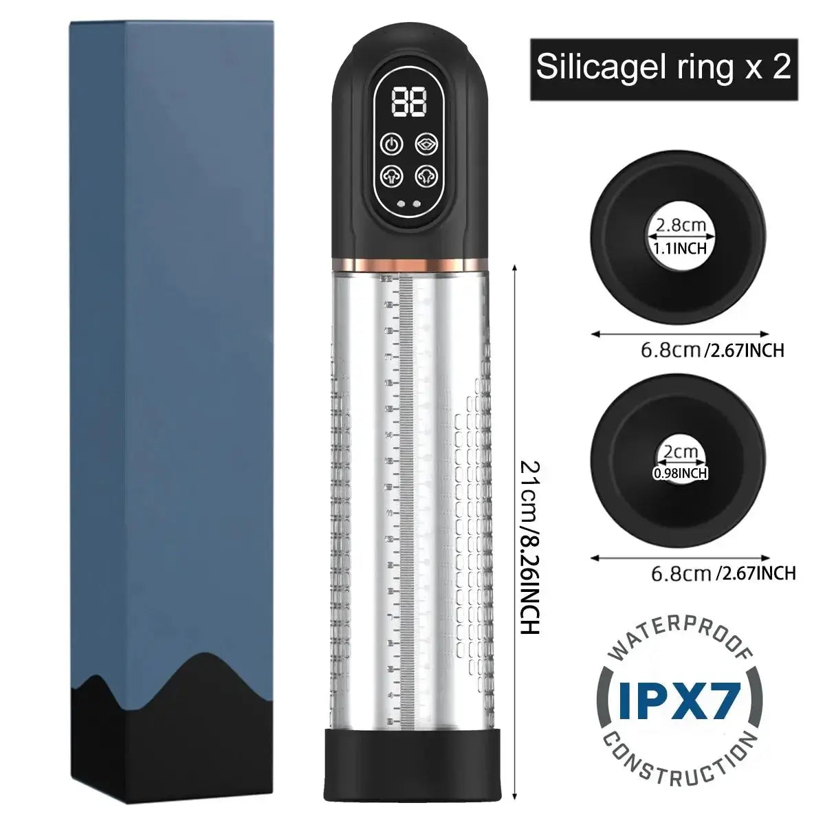 IPX7 Waterproof Electric Penis Pump - WOWihte