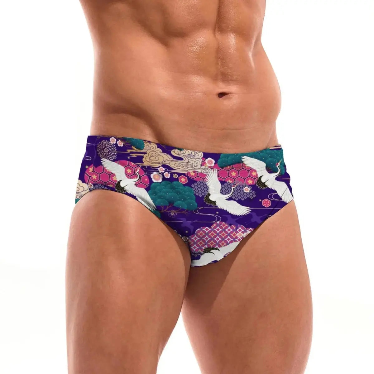 Japanese Print Swimming Brief - WOWihte