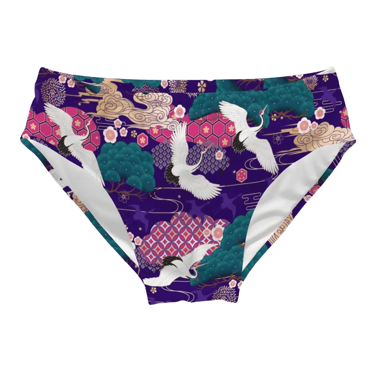 Japanese Print Swimming Brief - WOWihte