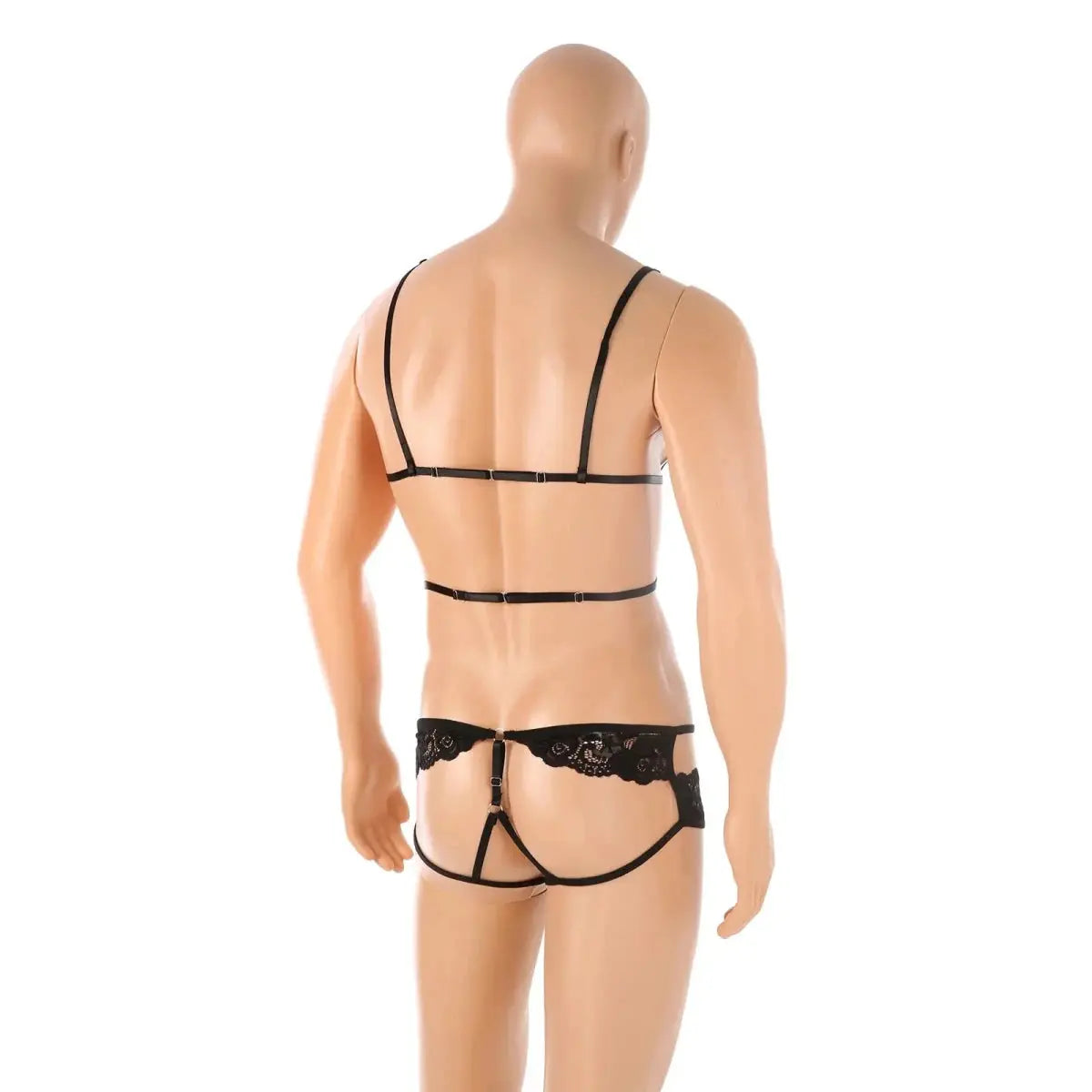 Lace Bondage Harness Lingerie Set - WOWihte