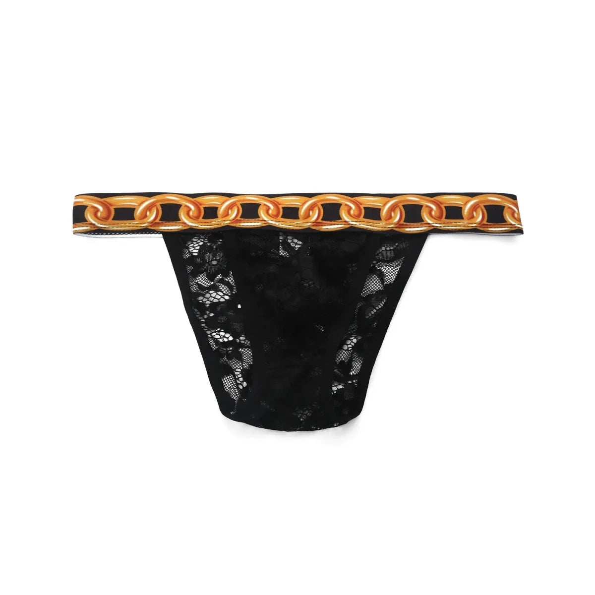 Lace Chain-Print Mini Briefs - WOWihte
