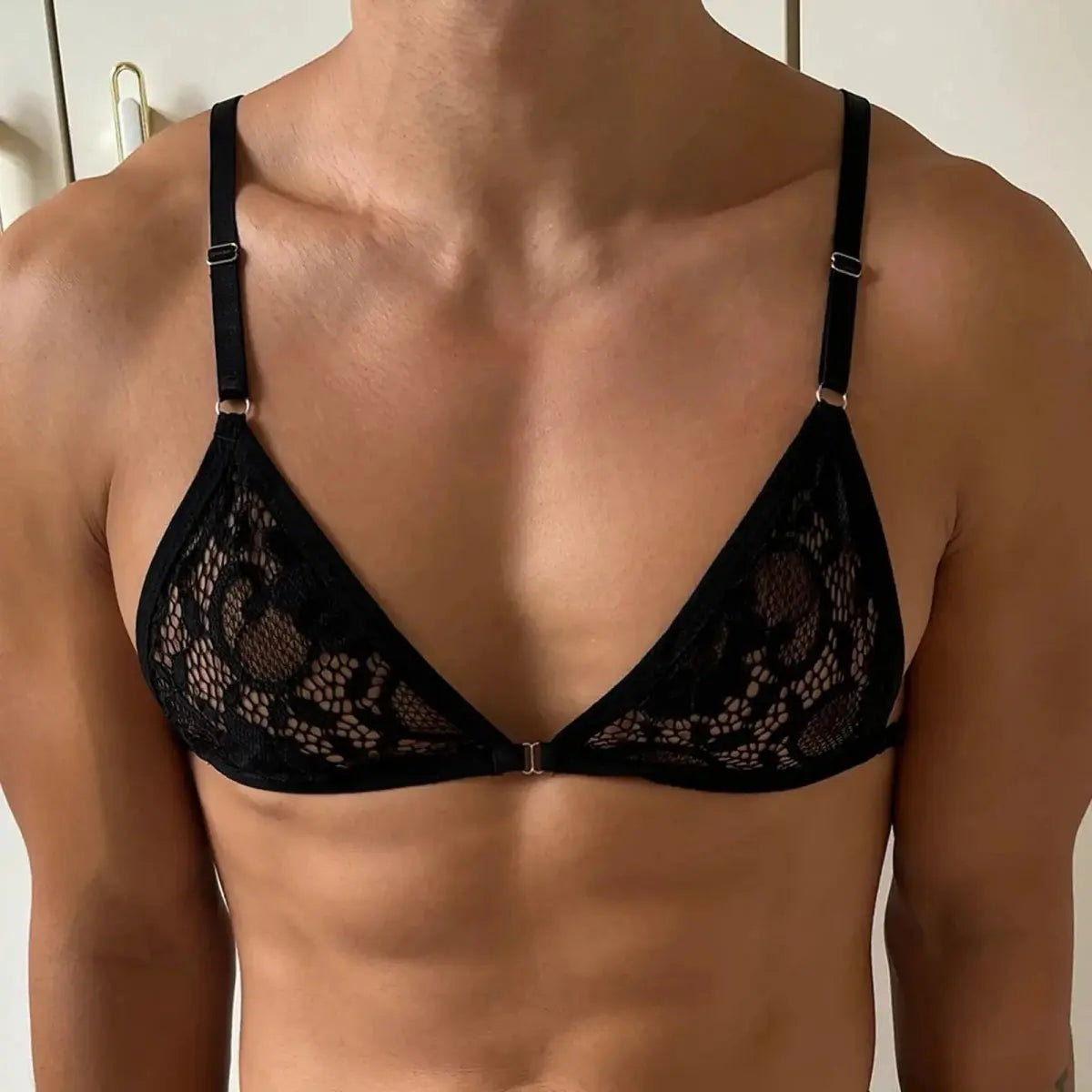 Lace Crossdressing Lingerie Bra Set - WOWihte