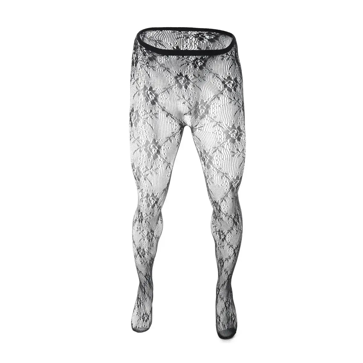Lace Fishnet Transparent Men's Leggings - WOWihte