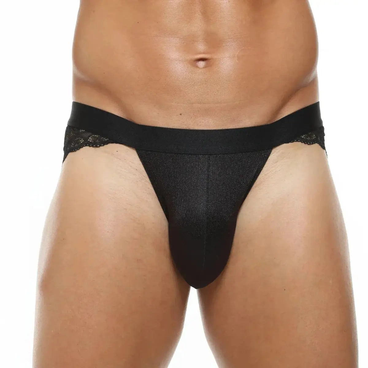 Lace Jockstrap Open Butt Thong - WOWihte