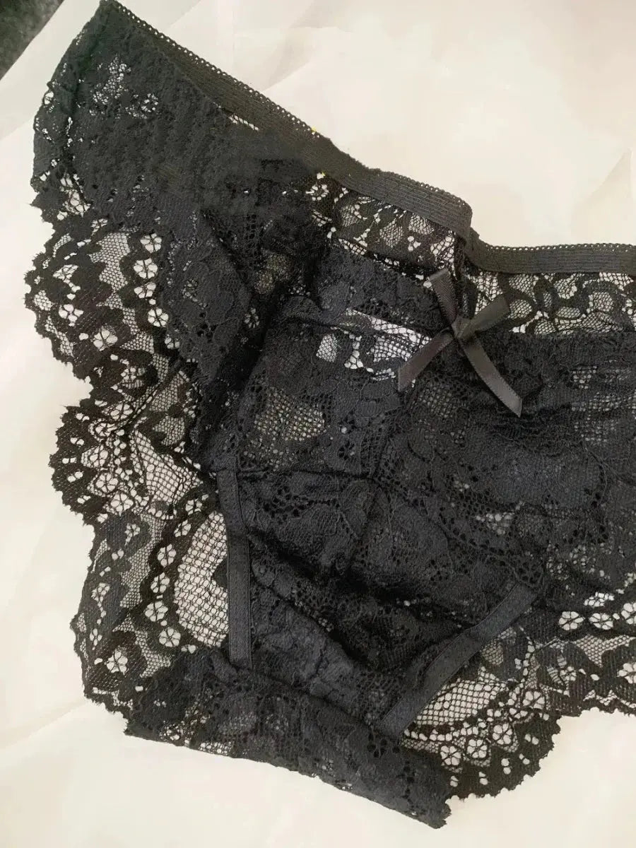 Lace Lingerie Set for Men Sissy Bikini Crossdressing Bra Tops Sexy Panty Full Lace Underwear Set Gay Femboy Nightwear 2 Piece - WOWihte