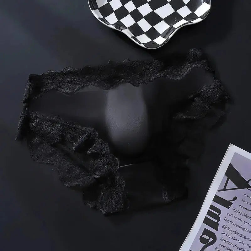 Lace Mesh 3D Pouch Briefs - WOWihte