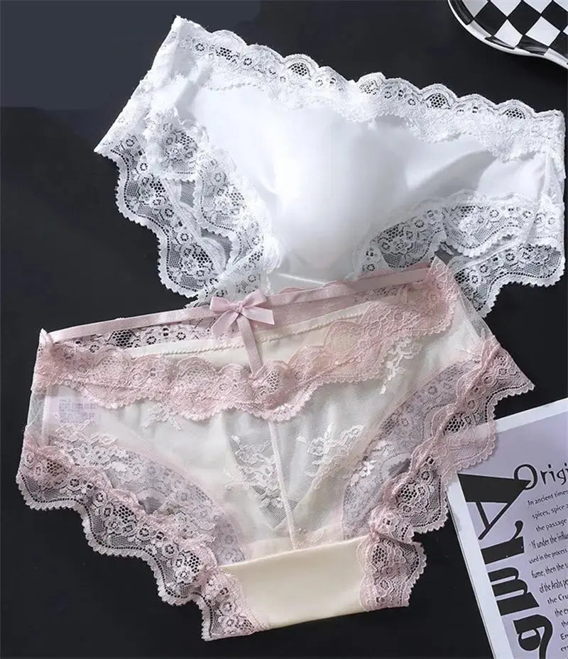 Lace Mesh 3D Pouch Briefs - WOWihte