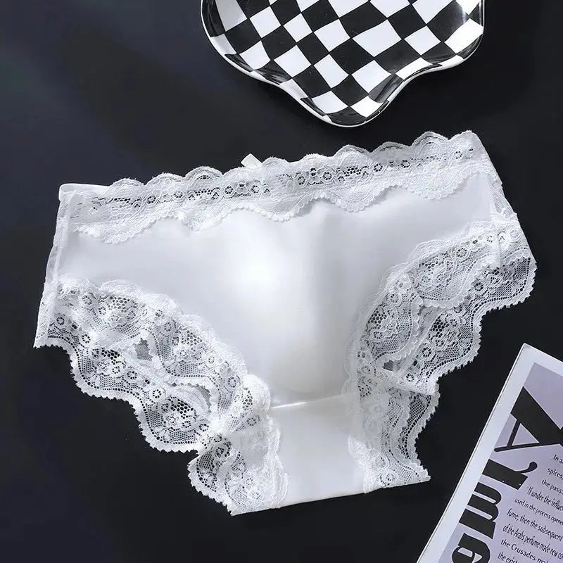 Lace Mesh 3D Pouch Briefs - WOWihte