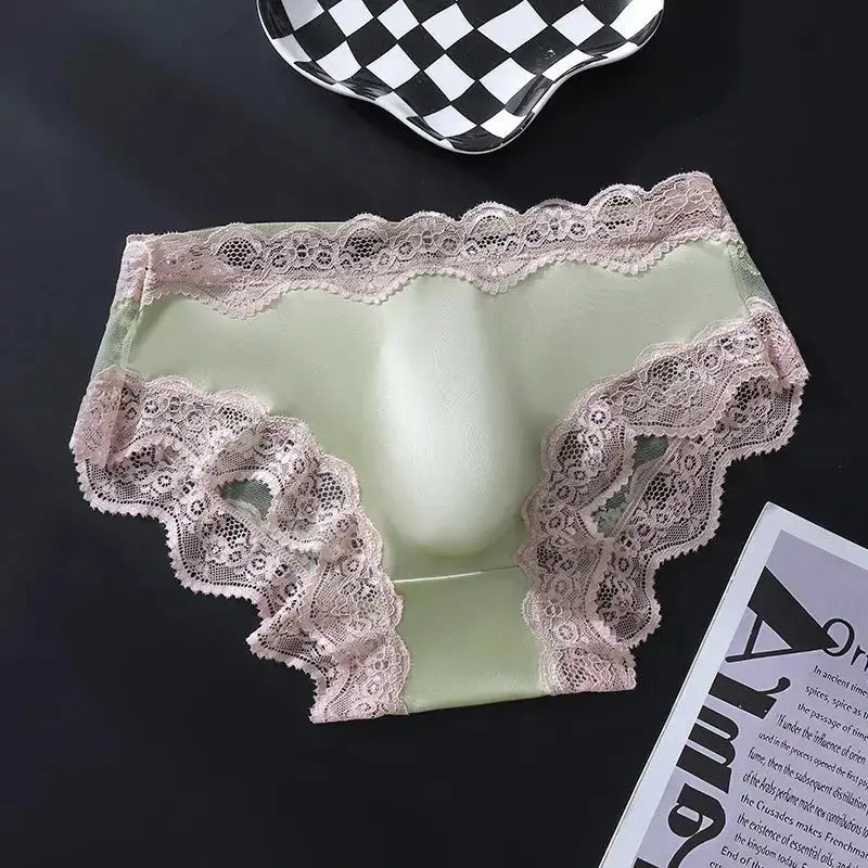 Lace Mesh 3D Pouch Briefs - WOWihte