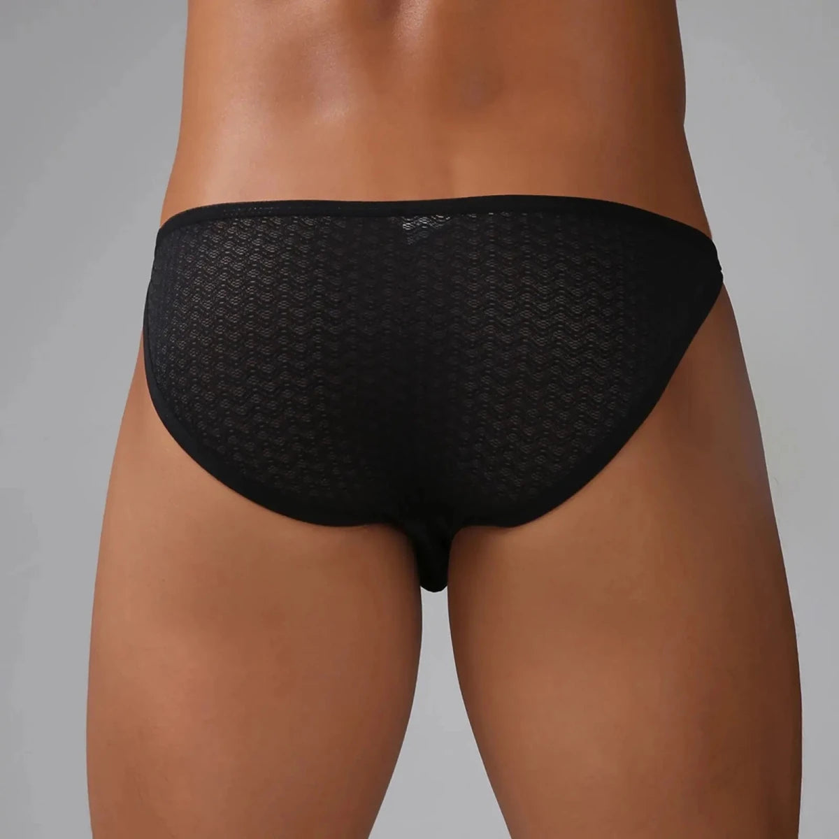 Lace Mesh See-Through Briefs - WOWihte