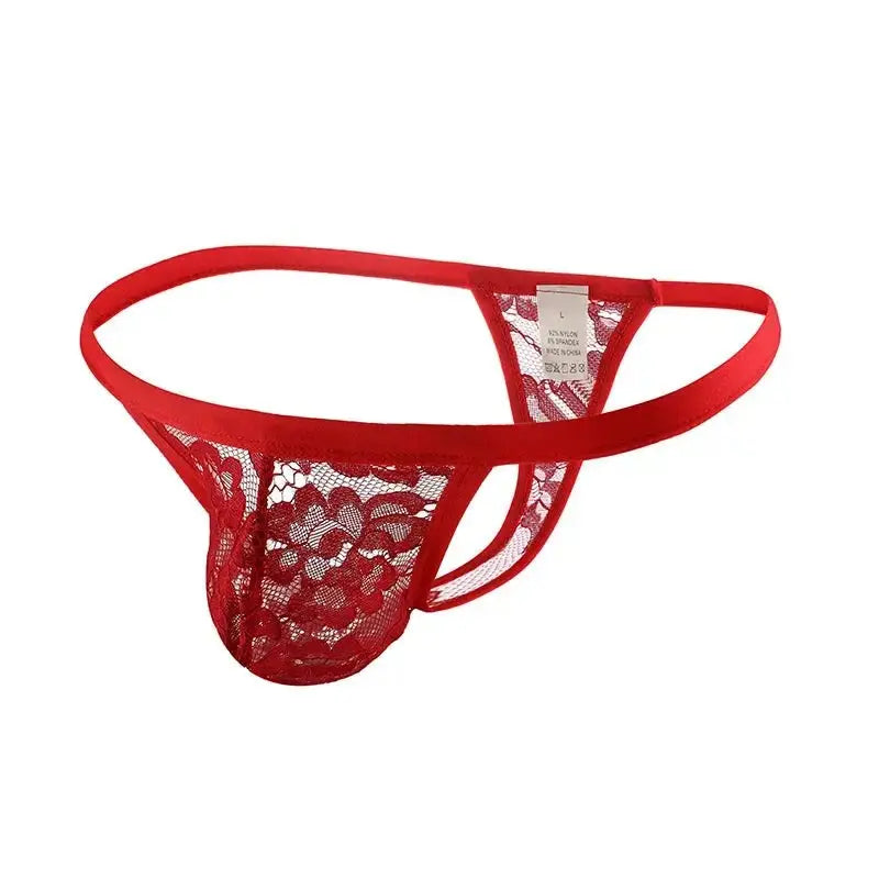 Lace Penis Pouch Men's Thong - WOWihte