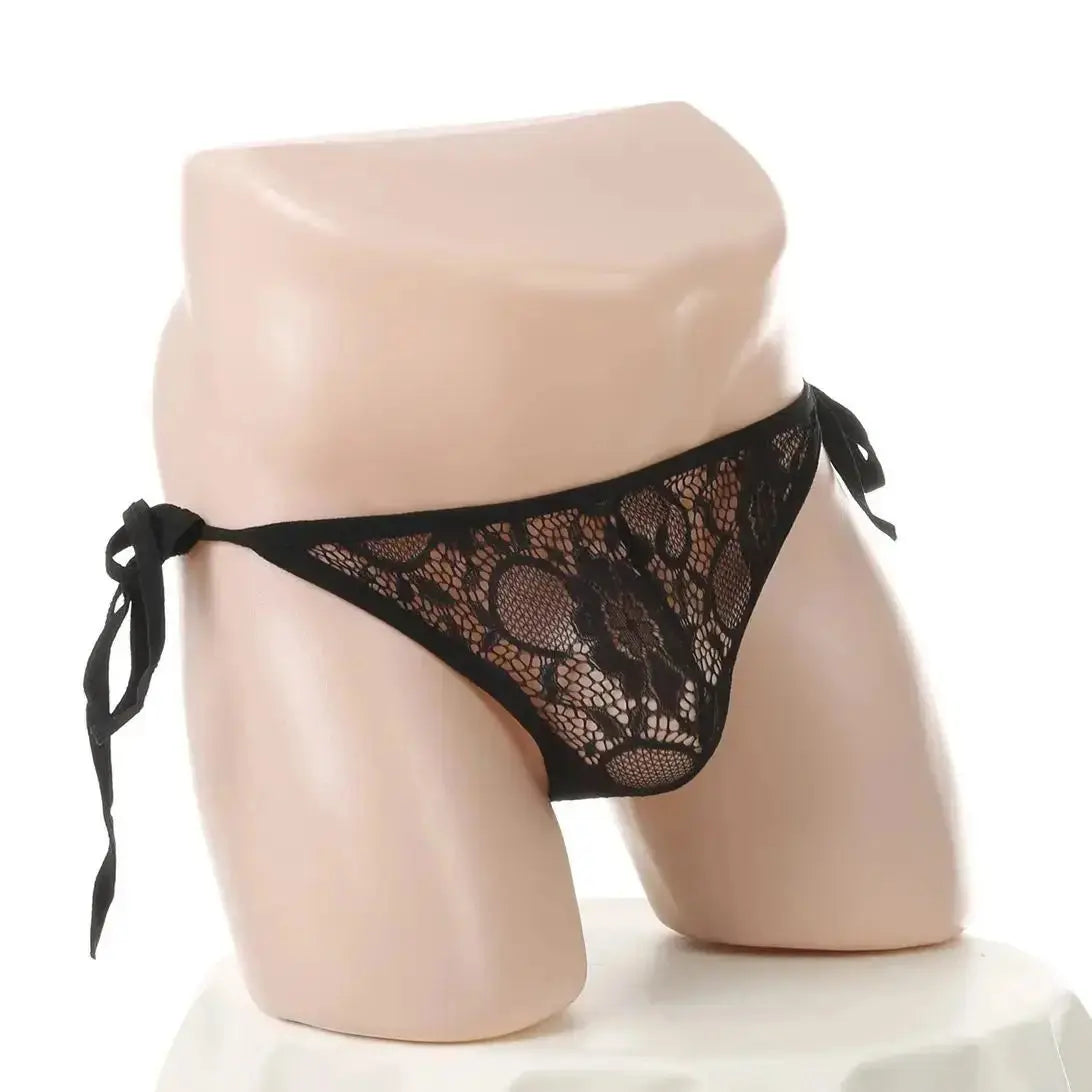 Lace T - Back Breathable Men's Underwear - WOWihte