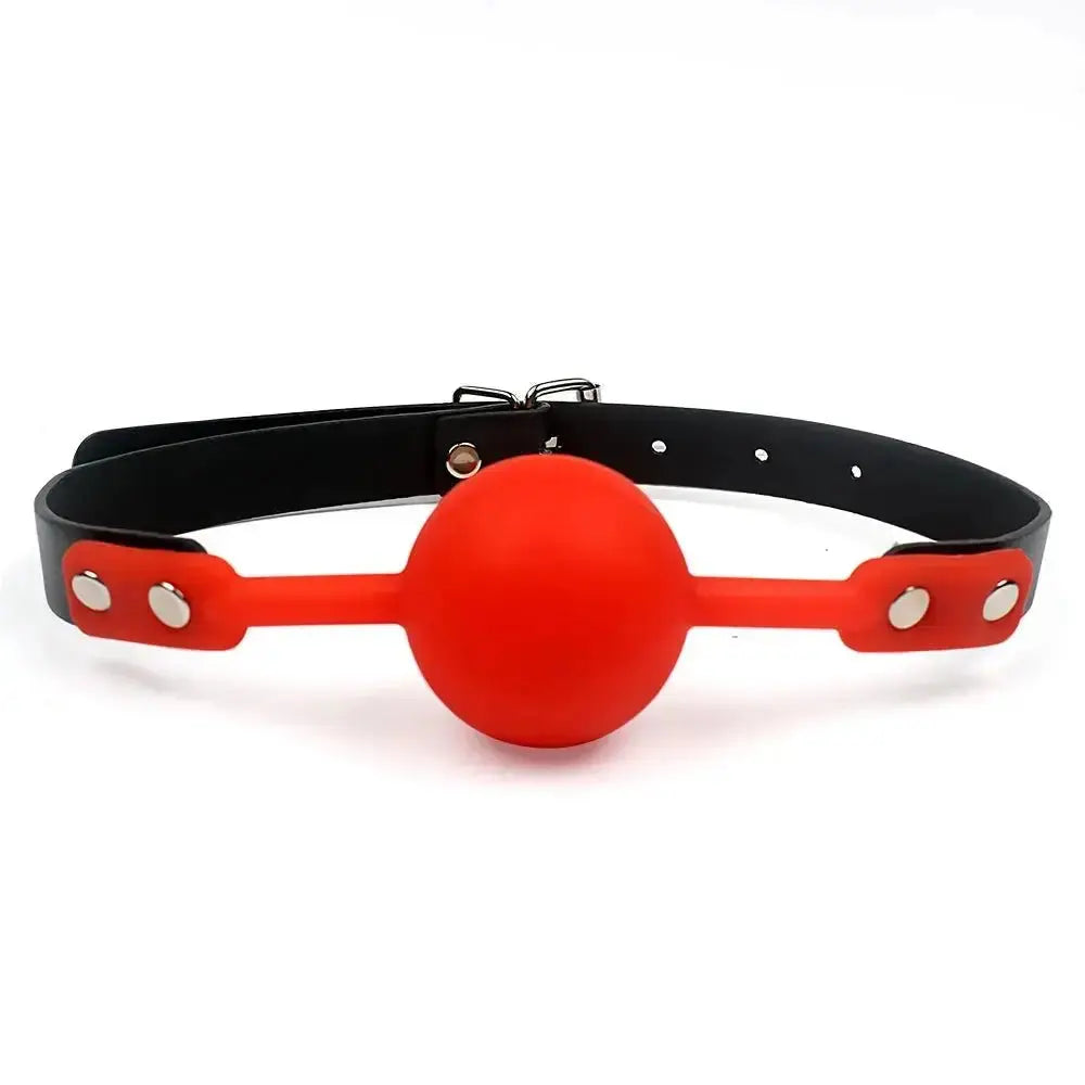 Leather Ball Gag Oral Restraint - WOWihte
