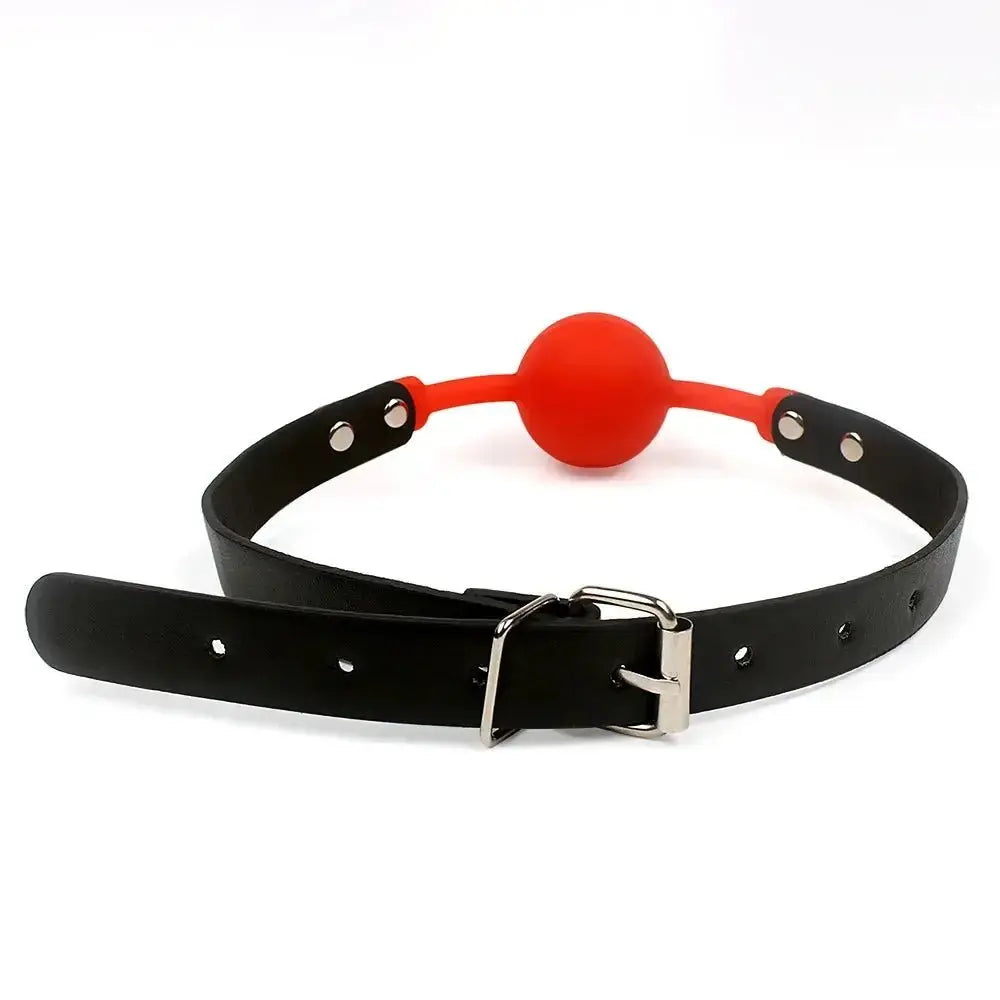 Leather Ball Gag Oral Restraint - WOWihte