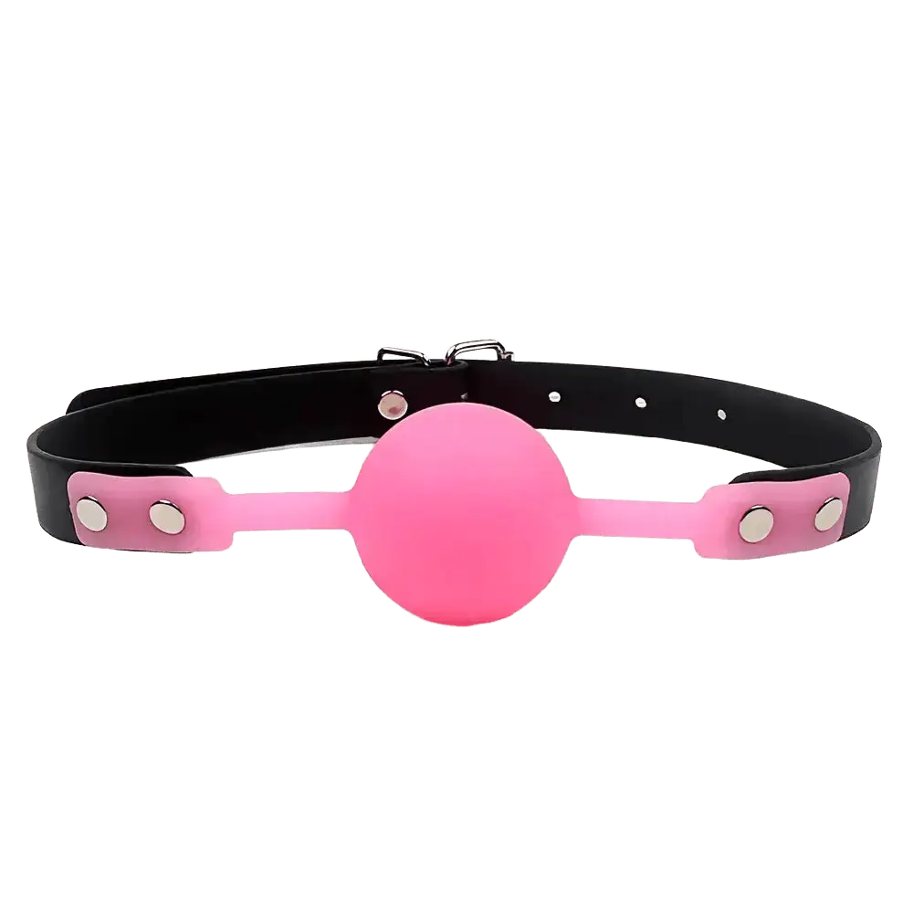 Leather Ball Gag Oral Restraint - WOWihte