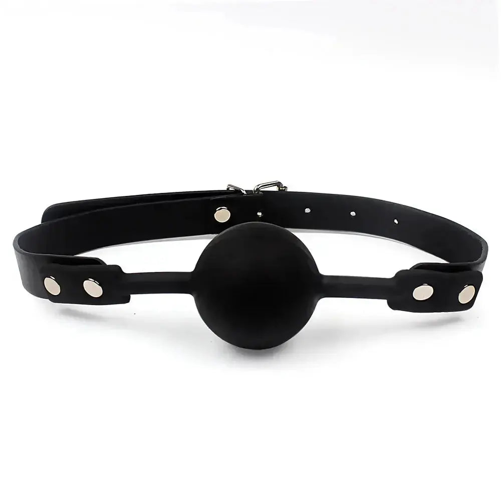 Leather Ball Gag Oral Restraint - WOWihte