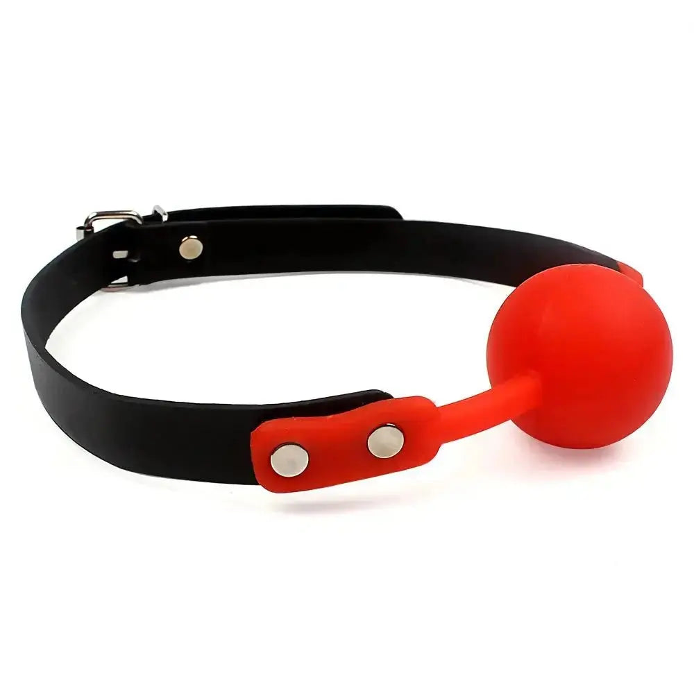 Leather Ball Gag Oral Restraint - WOWihte