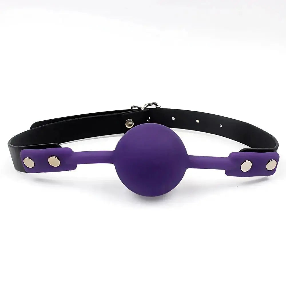 Leather Ball Gag Oral Restraint - WOWihte