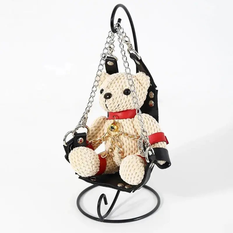 Leather Bondage Collar Chain Set - WOWihte