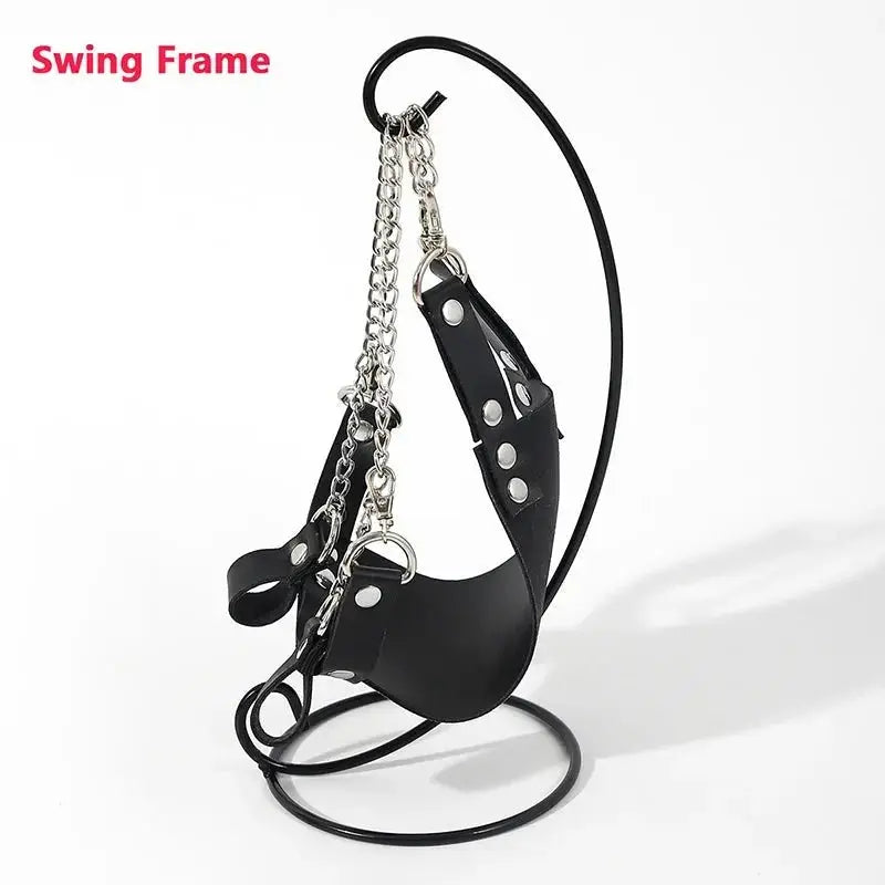 Leather Bondage Collar Chain Set - WOWihte