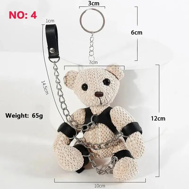 Leather Bondage Collar Chain Set - WOWihte