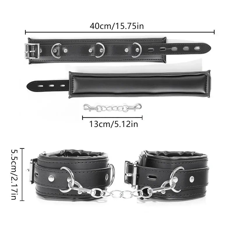 Leather Padded Bondage Cuffs - WOWihte