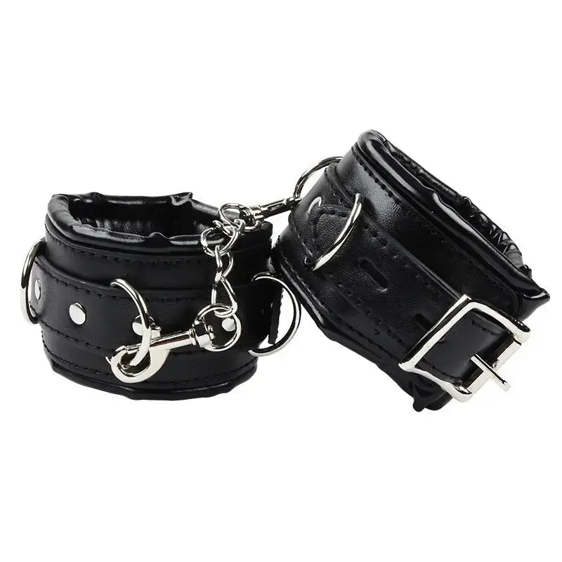 Leather Padded Bondage Cuffs - WOWihte