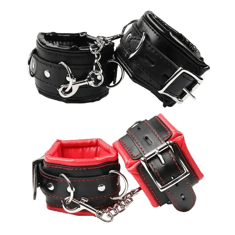 Leather Padded Bondage Cuffs - WOWihte