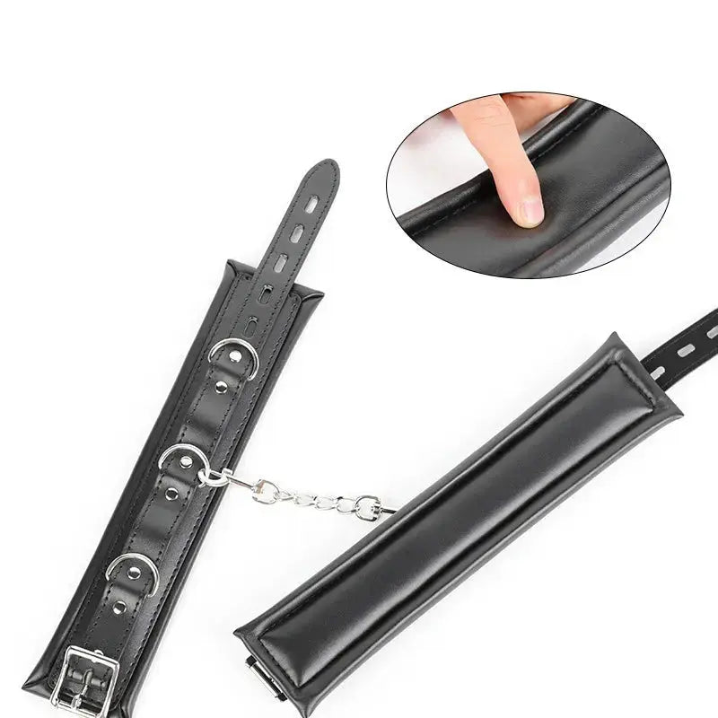 Leather Padded Bondage Cuffs - WOWihte