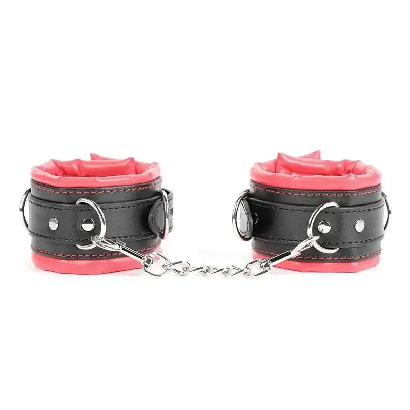 Leather Padded Bondage Cuffs - WOWihte