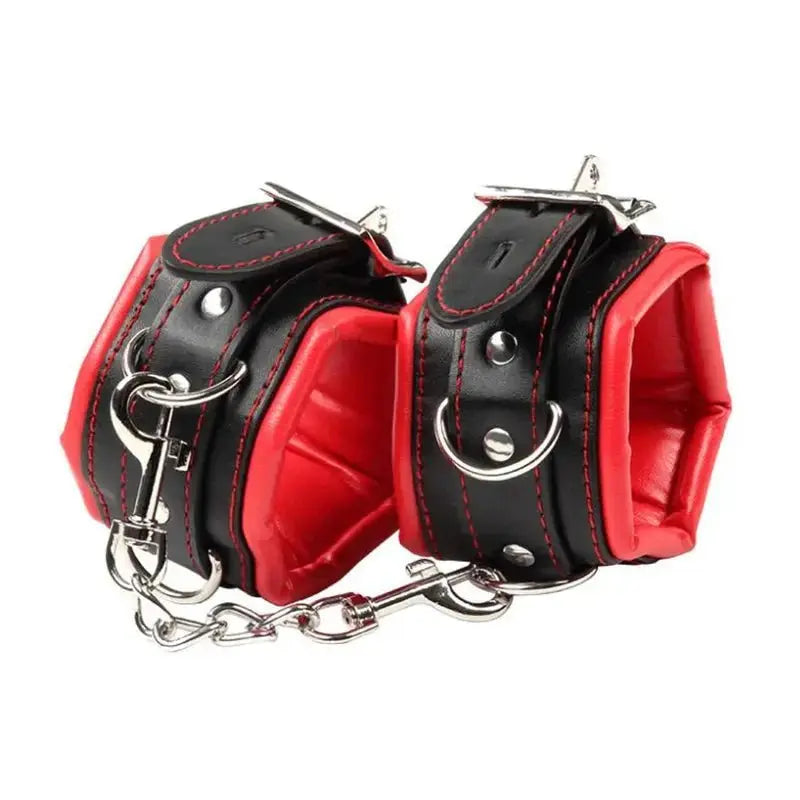 Leather Padded Bondage Cuffs - WOWihte