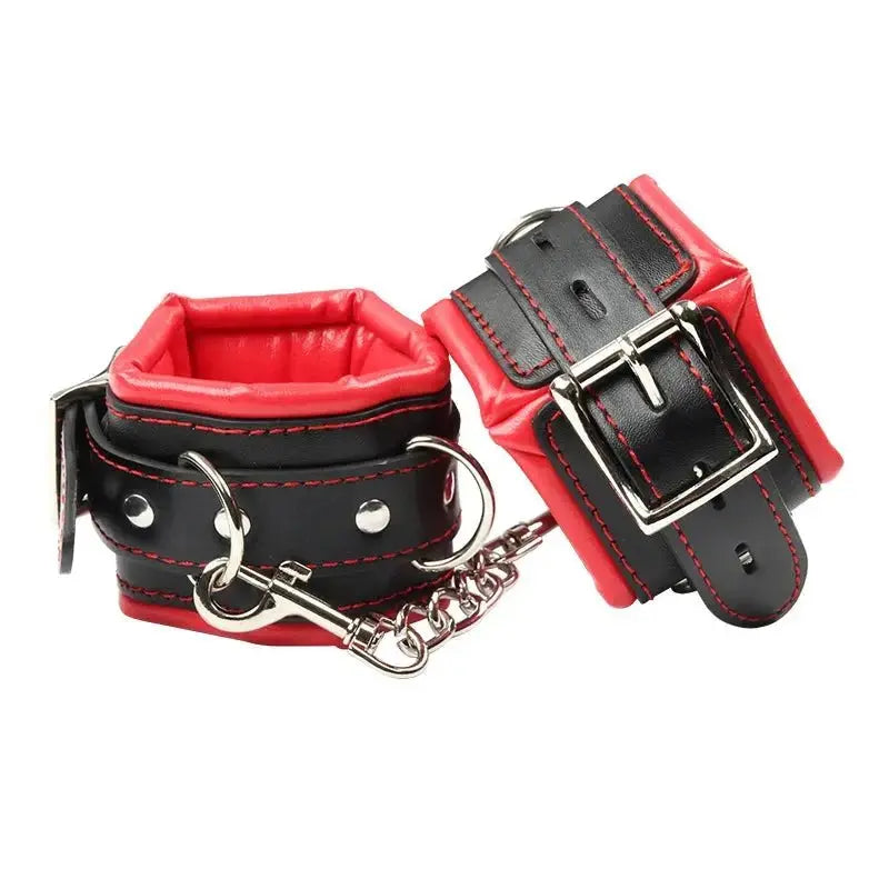 Leather Padded Bondage Cuffs - WOWihte