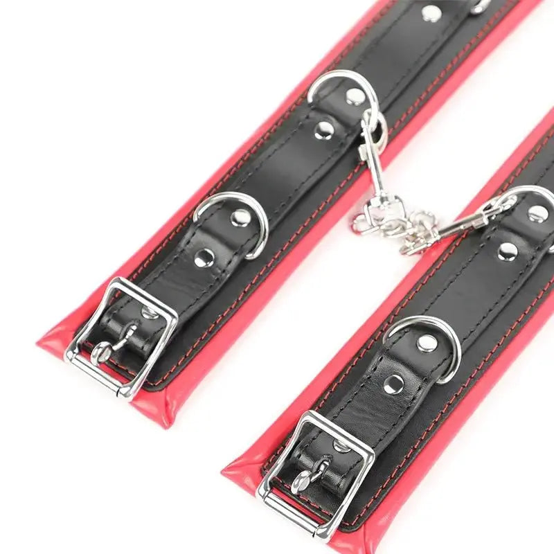 Leather Padded Bondage Cuffs - WOWihte