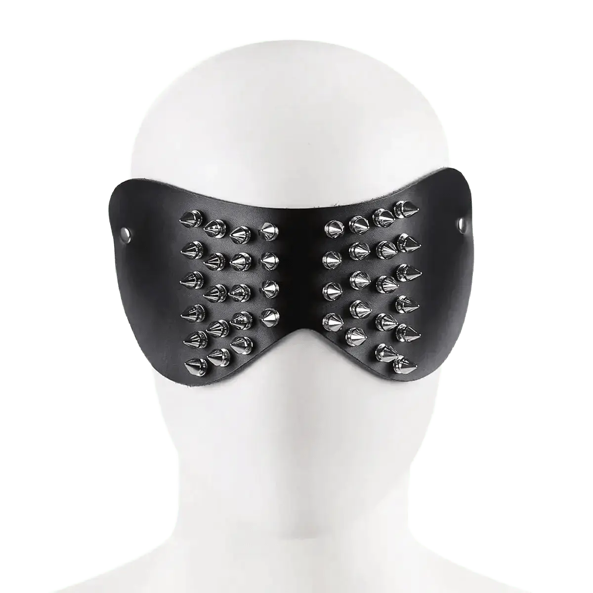 Leather Punk Blindfold with Rivets - WOWihte