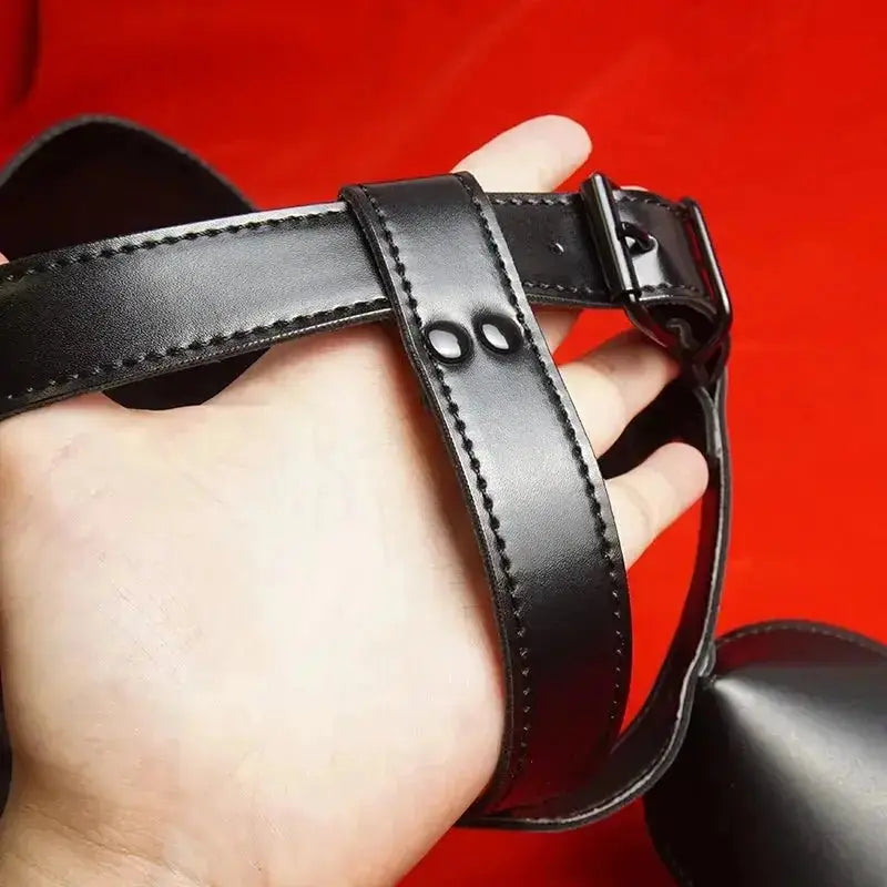 Leather Puppy Play Full Hood - WOWihte