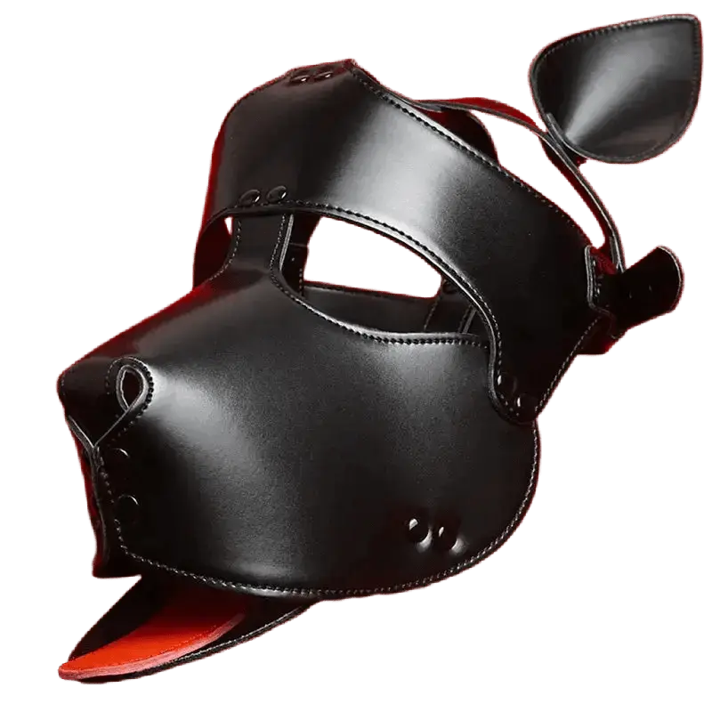 Leather Puppy Play Full Hood - WOWihte