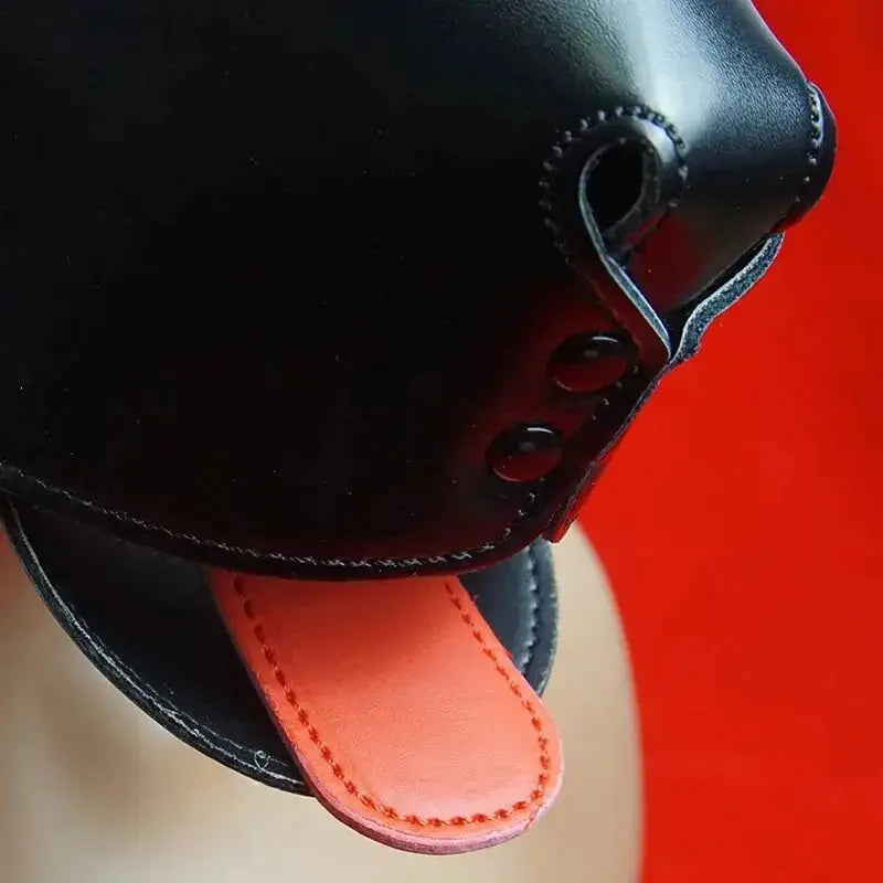 Leather Puppy Play Full Hood - WOWihte