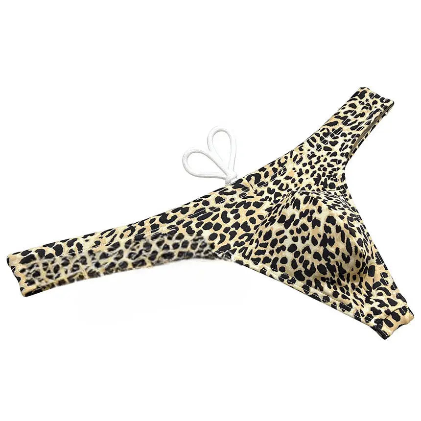 Leopard Ice Silk Swim Thong - WOWihte