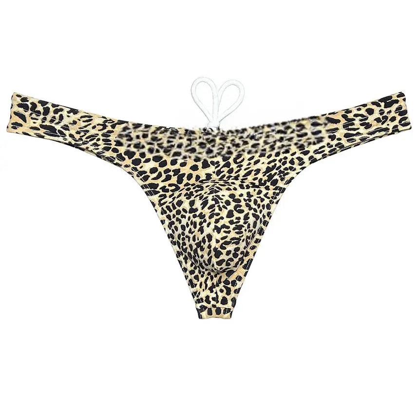 Leopard Ice Silk Swim Thong - WOWihte