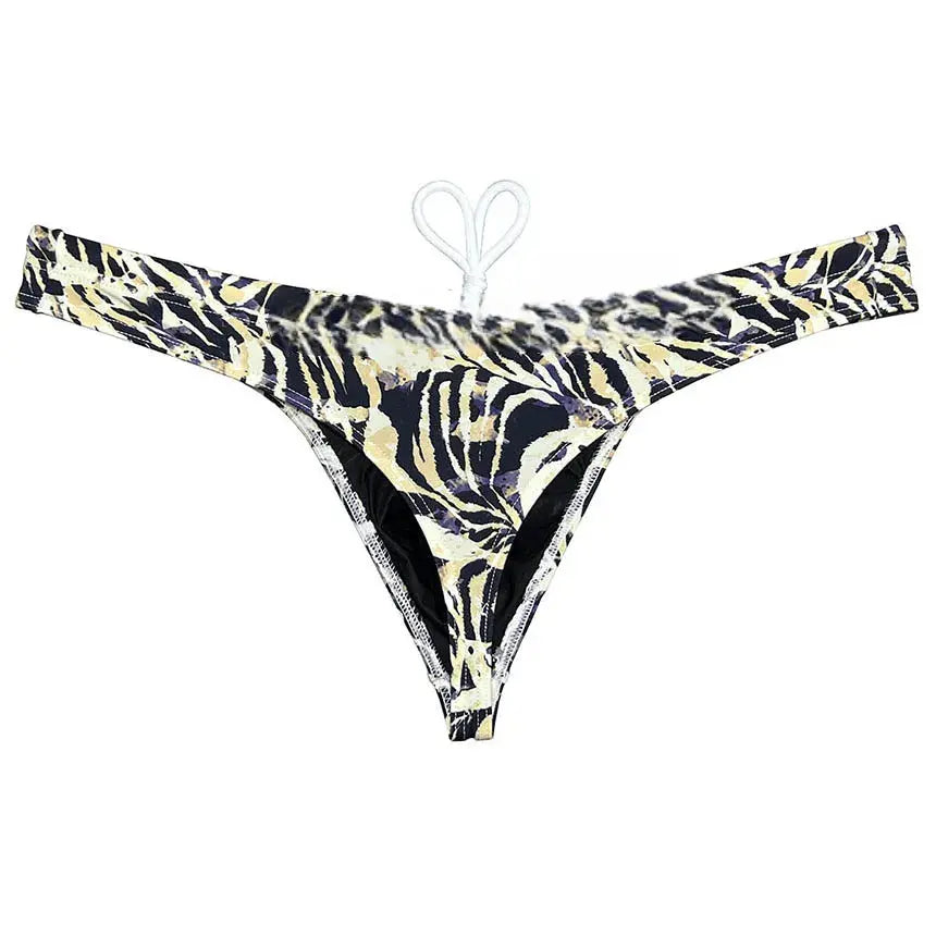 Leopard Ice Silk Swim Thong - WOWihte