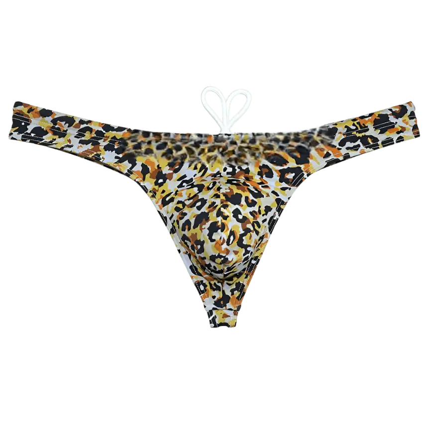 Leopard Ice Silk Swim Thong - WOWihte