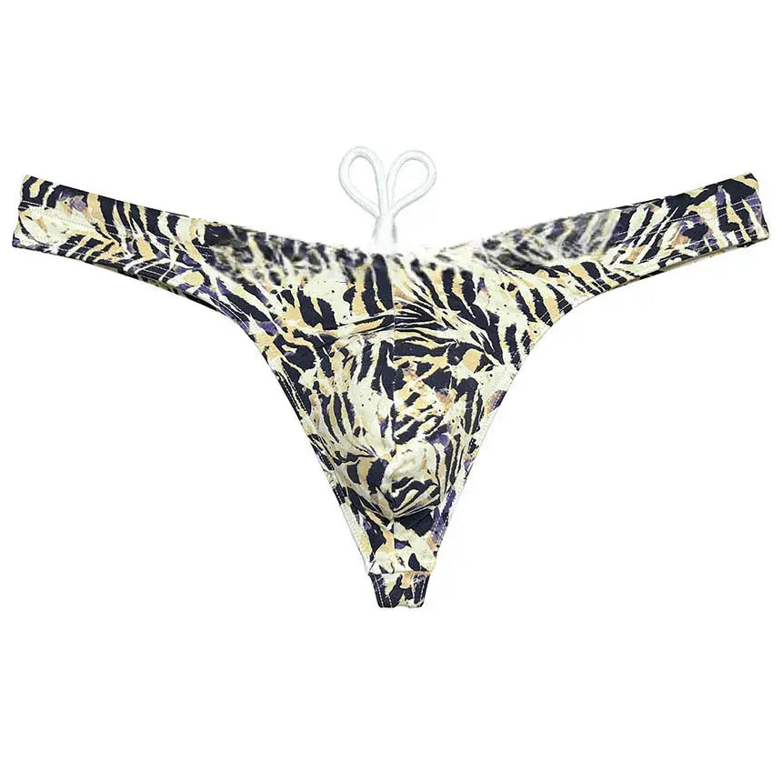 Leopard Ice Silk Swim Thong - WOWihte