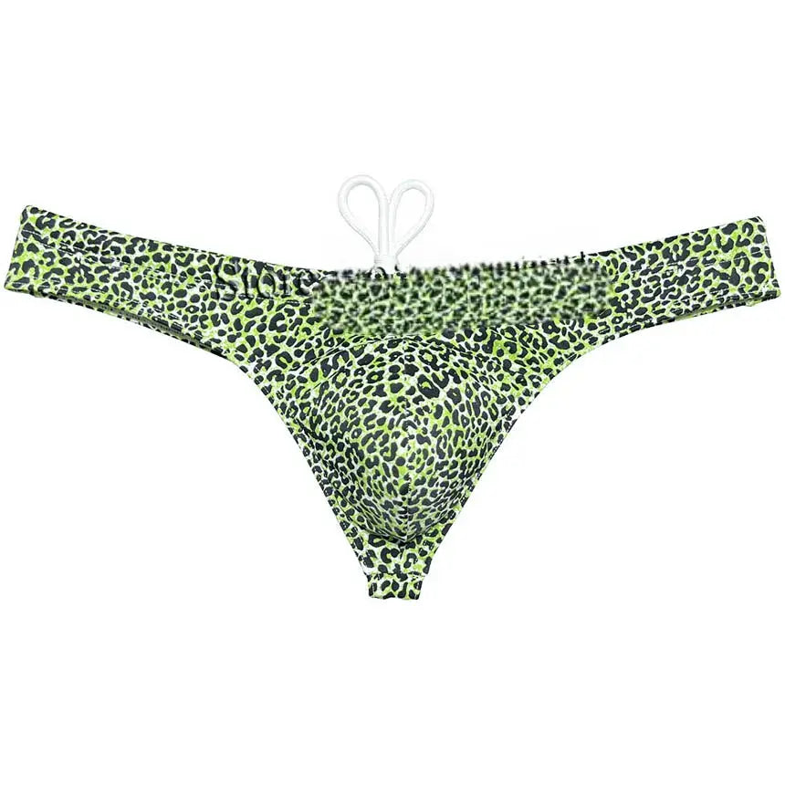 Leopard Ice Silk Swim Thong - WOWihte